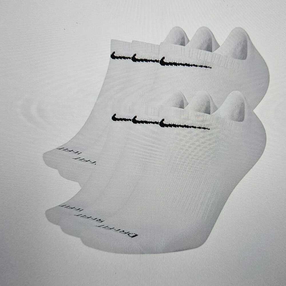 6 Pair Women's Nike No Show Socks Everyday Plus Cotton 6 Pack Dri-Fit Medium